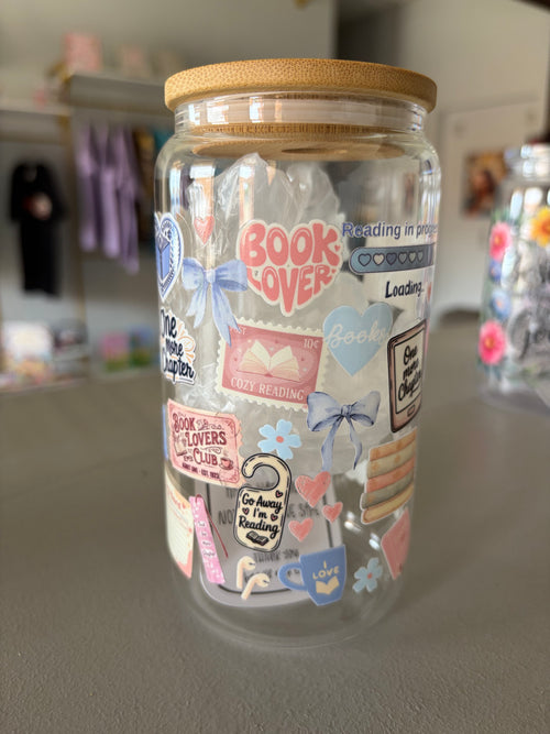 Book Lover Glass Cup